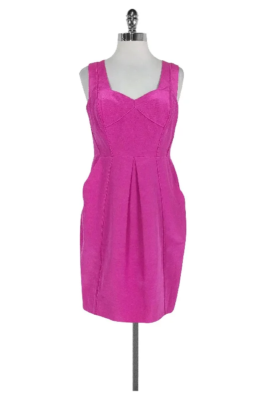 Shoshanna - Bright Pink Textured Dress Sz 6 Boho unclassified dresses