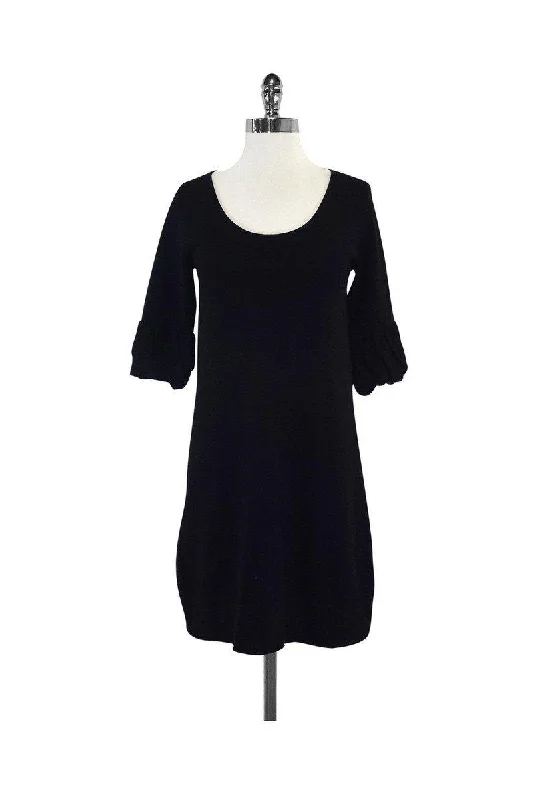 Theory - Black Wool 3/4 Sleeve Shift Dress Sz S Affordable unclassified dresses