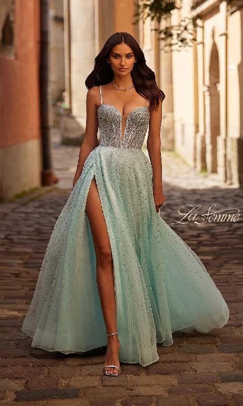 Long Prom Dress: La Femme 32725 Polka dot unclassified dresses