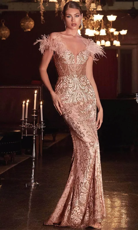Ladivine J824 - Beaded Trumpet Prom Gown Summer unclassified dresses