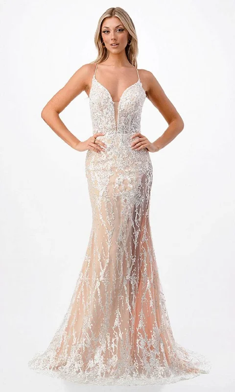 Aspeed Design P2211 - Sleeveless Plunging Neck Prom Dress Tulle unclassified dresses