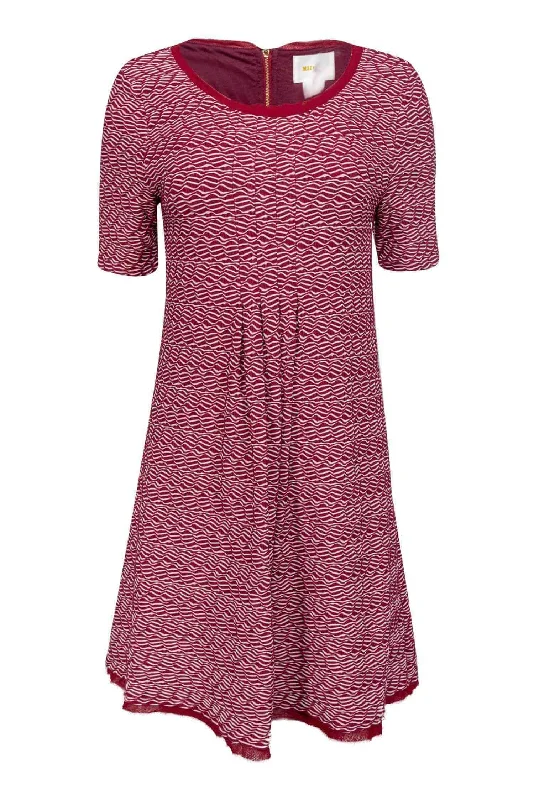 Maeve - Red & White Textured Dress Sz M Date night unclassified dresses