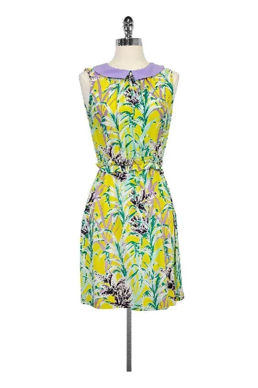 Kate Spade - Purple Printed Dress Sz 4 One-shoulder unclassified dresses