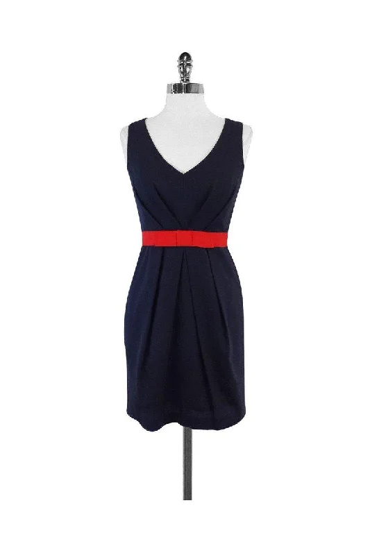 Shoshanna - Navy & Red Cotton Dress Sz 0 Bold pattern unclassified dresses