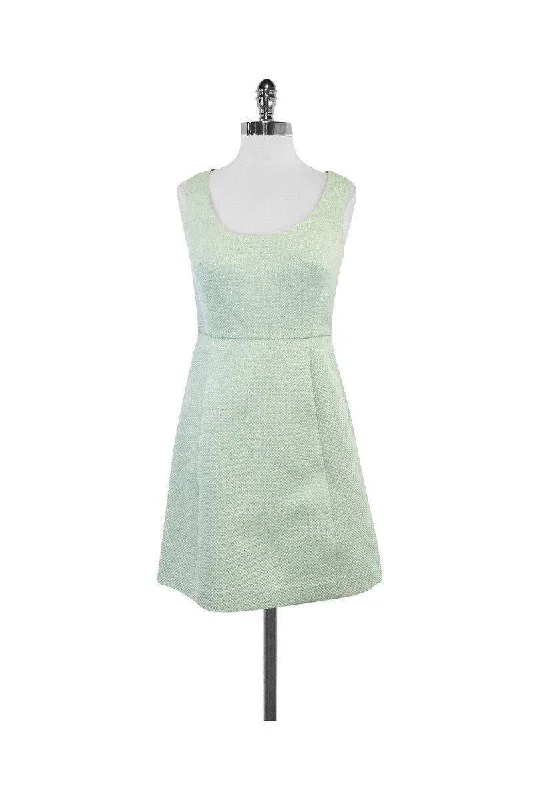 Shoshanna - Mint Green & Gold Sleeveless Dress Sz 2 Neutral tone unclassified dresses