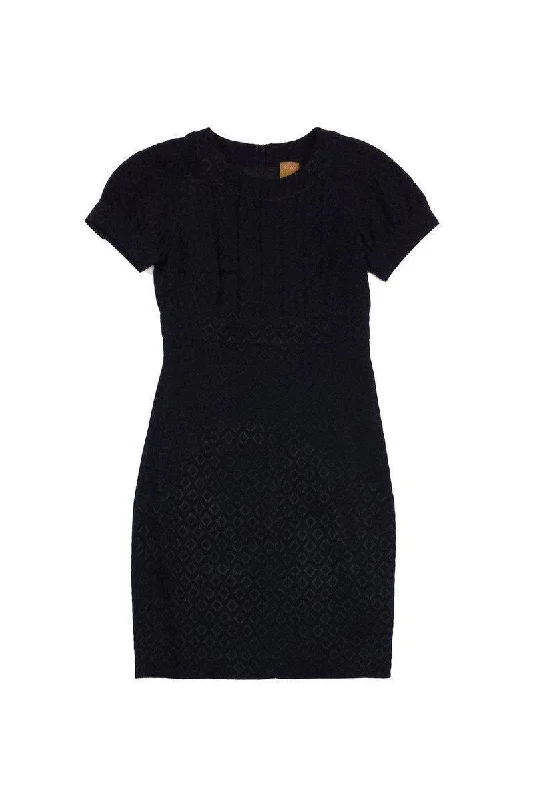 Ali Ro - Black Textured Geo Print Dress Sz 0 Fall unclassified dresses