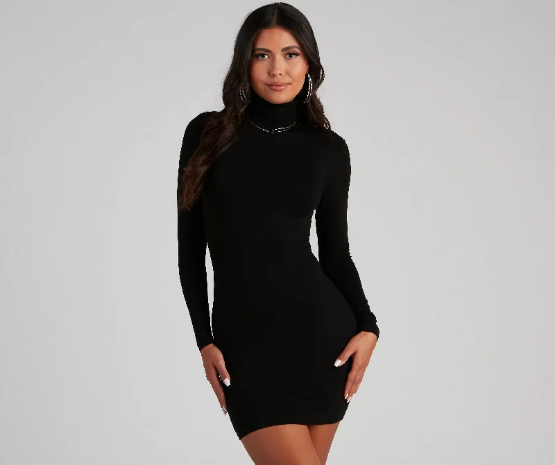 Back To Basics Turtleneck Mini Dress Holiday unclassified dresses
