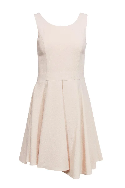 Rachel Zoe - Light Peach Wool Fit & Flare Dress Sz 4 Satin unclassified dresses
