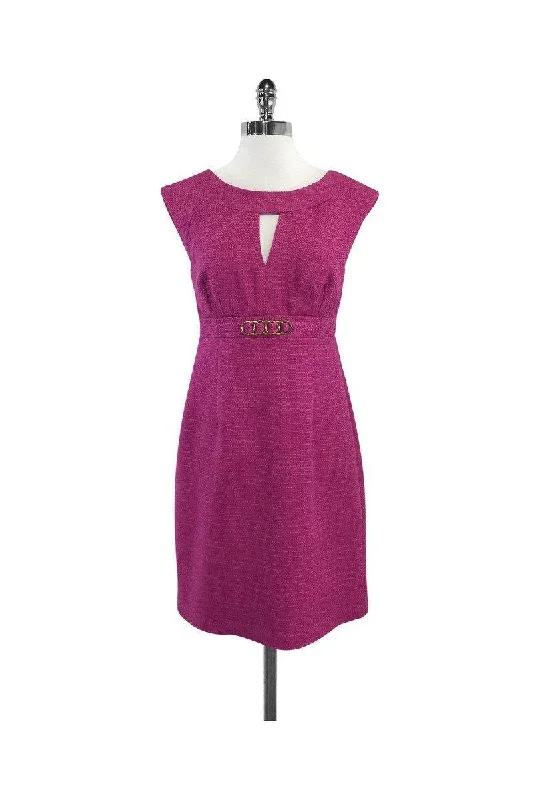 Trina Turk - Sleeveless Pink Tweed Dress Sz 8 Mesh unclassified dresses