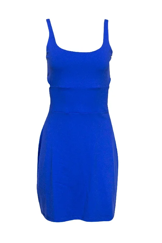 Susana Monaco - Blue Fit & Flare Dress w/ Back Cutout Sz L Velvet unclassified dresses