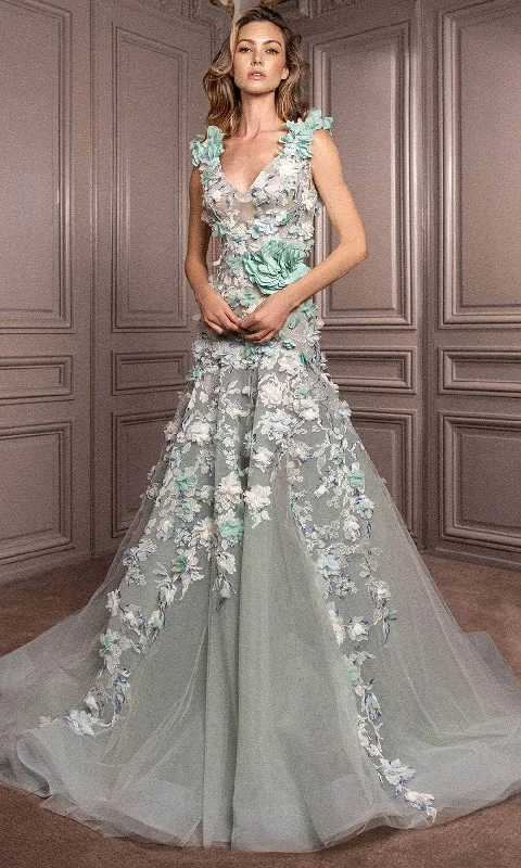 Gatti Nolli Couture GA-7081 - Applique V-Neck Evening Dress Sleeveless unclassified dresses Gatti Nolli Couture GA-7081 - Applique V-Neck Evening Dress Sleeveless unclassified dresses