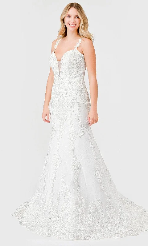 Aspeed Design MS0009 - Lace Appliqued Trumpet Bridal Dress Knitted unclassified dresses