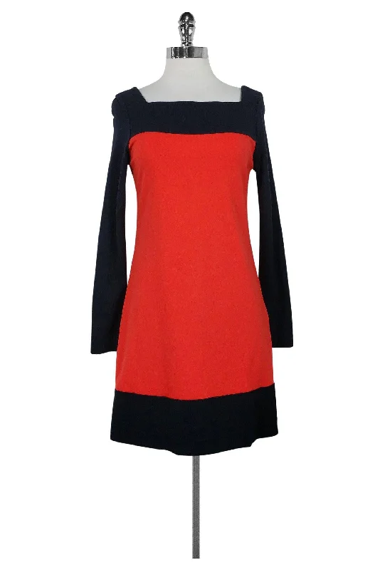 Milly - Orange & Navy Shift Dress Sz S Formal unclassified dresses