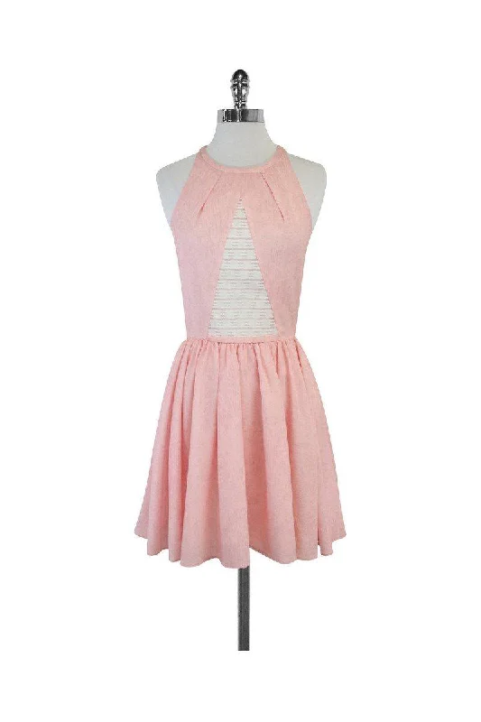 Timo Weiland - Light Pink & Mesh Fit & Flare Dress Sz 4 Plus size unclassified dresses