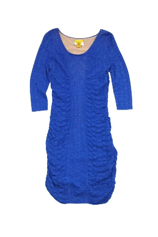 Catherine Malandrino - Blue Knit Bodycon Dress Sz M Petite unclassified dresses