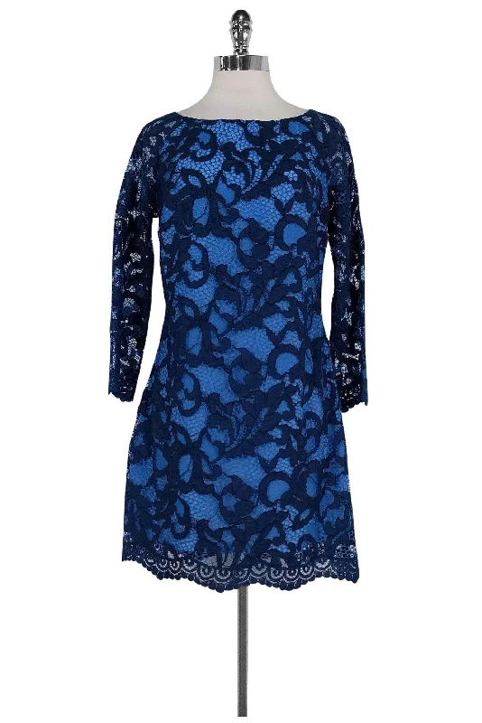 Lilly Pulitzer - Blue Lace Shift Sz 4 Winter unclassified dresses